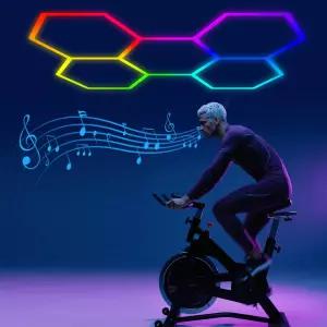 비바달럭스 초밝은 RGB 헥사곤 LED 조명 앱 및 리모컨 1 600만 가지 색상 다양한 장면 음악 동기화 거실