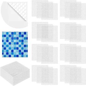 접착식 뒷면이 있는 모자이크 격자 타일 메시 24개 DIY 설치 공예 욕실 주방용 12x12인치 알칼리성 저항성