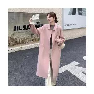여성 러블리 코트 모피 핑크 칼라 더블 모직 슬림핏 도톰 다올1