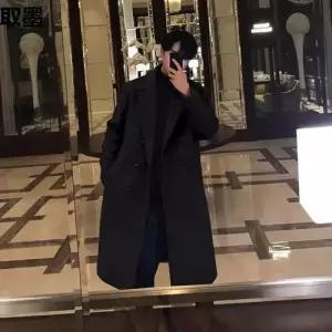 남친 모직 하프 캐주얼 트렌치 코트 트위드 오버핏 도톰한 패피1