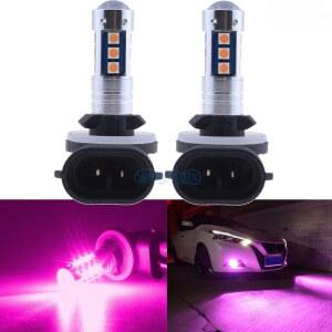 호환 Winetis 2Pcs 881 889 3030 15SMD LED 안개 운전 라이트 변환 키트 슈퍼 밝은 핑크 퍼플 러닝 라이트