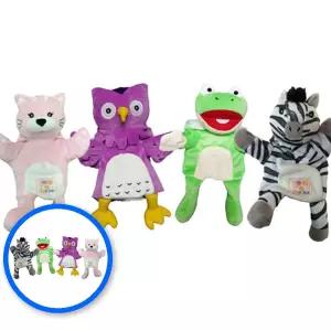 MF09 동물손인형세트 유아 핸드퍼핏 5종 고양이 부엉이 개구리 얼룩말 까꿍놀이 유아감각발달 방과후교구