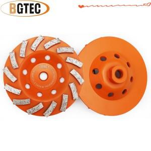 BGTEC M14 스레드 다이아몬드 터보 로우 그라인딩 컵 휠 Dia125 mm 연마 디스크 대리석 콘크리트 타일 석조