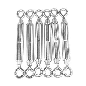 케이블 난간 와이어 로프 하드웨어 키트용 JIUZYD 6PCS M6 앤 턴버클 304 스테인리스 스틸 1/4인치 텐션