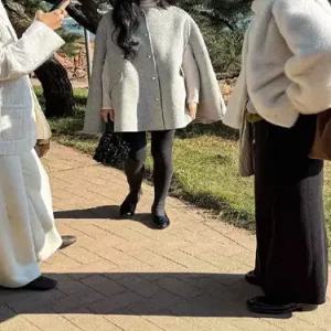 여성 모직 빈티지 전 스탠드 스트리트 우산형 세일 케이프 코트 트렌디 아이템 런던 HT1