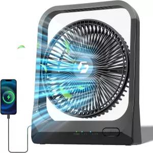 8인치 USB 휴대용 선풍기 - 20800mAh 충전식 배터리 작동식 근무 시간 개인 책상 침실 테이블 사무실 캠핑