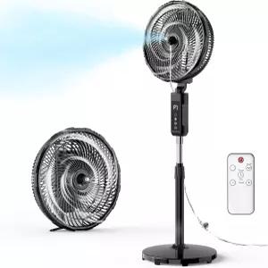 미스트 팬 휴대용 파티오 외부용 20 000mAh 12인치 실외 키트가 장착된 2인치 받침대 및 테이블탑 진동