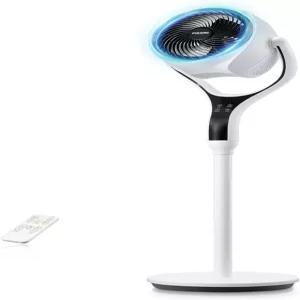 침실용 FOHER 받침대 선풍기 수면 모드가 있는 조용한 스탠딩 플로어 120 진동 DC 모터 950 CFM 12 속도