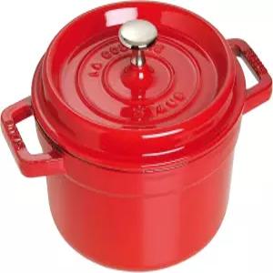 STAUB 주철 원형 트 네덜란드 오븐 275쿼트 23인용 프랑스산 체리