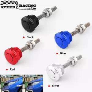 22mm 1Pc/4Pcs 범용 자동차 푸시 버튼 보닛 후드 핀 키트 알루미늄 퀵 릴리스 래치 범퍼 라이센스 플레이트