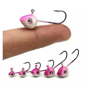 WEIHE 10pcs 1g/2g/3g/4g/5g/0.5g 탄소강 작은 물고기 모양의 지그 헤드 낚시 후크