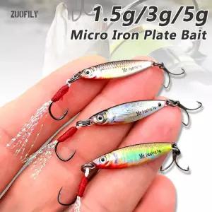 마이크로 지그 베이트 언 플레이트 1.5/3/5g 3D 미니 VIB 루어 메탈 캐스팅 스푼 낚시 시퀸 용품 액세서리