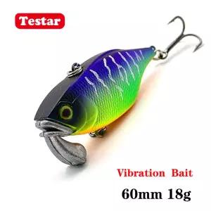 60mm 18g Testar 지그 헤드 진동 미끼 긴 주조 VIB Wobblers Swimbait 낚시 겨울 얼음 송어 파이크 Dogfish