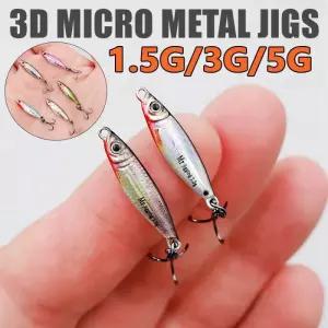 마이크로 크기 철판 미끼 1.5/3/5g 3D 미니 VIB 금속 캐스트 지그 스푼 Pesca 물고기 스팽글 낚시 인공