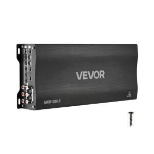 VEVOR 5 채널 자동차 오디오 앰프 브리지 가능한 클래스 D 풀 레인지 최대 출력 4 x 100W @ 4옴 / 200W 2옴 + 서브 1 500W 스피커 및 서브우퍼 차량용 1000W