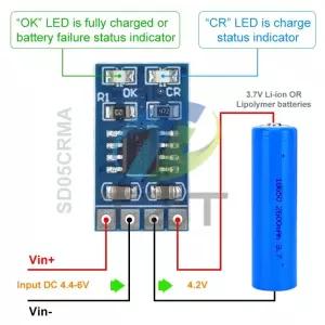 MPPT 태양열 충전 컨트롤러 1A 4.2V 3.7V 18650 LiPo 리튬 이온 배터리 충전기 모듈 SD05CRMA 태양 전지