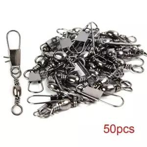 10/30/50pcs 낚시 빠른 잠금 클립 Fishhook 롤링 회전 버클 모든 액세서리 스포츠 엔터테인먼트 용품 도구