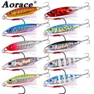 10PCS Japen 금속 캐스트 지그 세트 스푼 10g-40g 트롤링 하드 미끼베이스 낚시 보트 태클 송어 루어