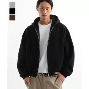 BRENSON 노드 크롭 오버핏 후드집업 ( 3Color )