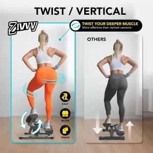 ZIWVY - 미니 트위스트 스테퍼 330LBS 무게 용량의 머신 전신 운동을 위한 스텝 높이 조절 가능 부드럽고