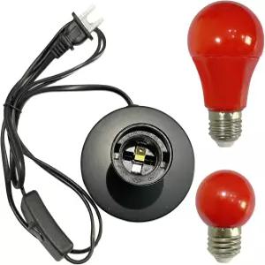 YCCDLIP 다크룸 세이프라이트 휴대용 레드 램프 E27 LED 스크류 마우스 월 360도 데스크 스위치 및 180cm