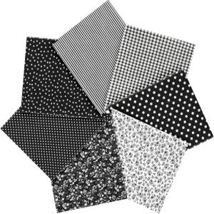 아이니브 7pcs 패브릭 번들 사각형 19.68 x19.68 100 면 퀼팅 바느질 DIY 공예 마스크 블랙을 위한 플로럴