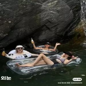 대형 물놀이 튜브 침대 매트 물 비치 감성튜브 초대형 워터베드