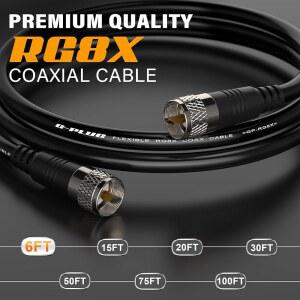 PLUG RG8X PL259 구리 케이블 동축 UHF CB 분석기용 순수 남성 미터 SWR RF 안테나 50옴 케이블 15FT 저손실 라디오 남성 차폐 이중