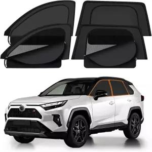 2019-2025년 XCBYT RAV4 창문 차양막 통기성 메쉬 및 암막 천이 있는 이중 레이어 자동차 커버 캠핑 수면