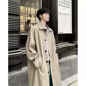 샤오원샵 남성 하프 케이프 트렌드 키작남 코트 초가을 지식인 트렌치 봄가을 꾹3