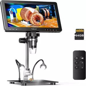 톰로프 DM9 맥스 디지털 경 20MP 0인치 500배 HD IPS 코인 확대경 화면 오류 동전 LCD 납땜 LED 조명 0개