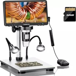 톰로프 DM9 7인치 디지털 경 080P 200X 동전 확대기 초정밀 초점 LCD 납땜 PC 뷰 32GB
