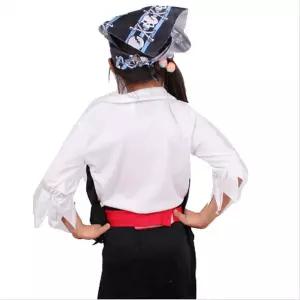 아동 해적의상 여아 할로윈 변신복장놀이 파티 해골패턴 조끼 스커트 두건 세트
