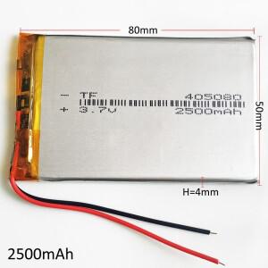 3.7V 2500mAh 리튬 폴리머 LiPo 충전지 405080 GPS PSP 태블릿 PC 패드 DVD 보조베터리 노트북 PDA 휴대휴