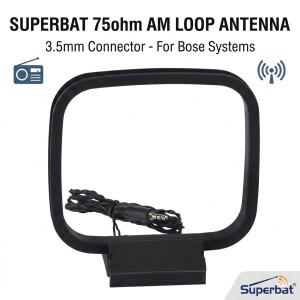 Superbat 75ohm AM 루프 안테나 Bose호환 라이프  음악 미디어 센터와 호환되는 3.5mm 어댑터 MW LW