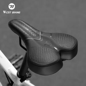 웨스트 바이킹 MTB 자전거 안장 편안한 스프링&에어 탄성 충격 흡수 와이드 시트 쿠션 (산악 시티 바이크용