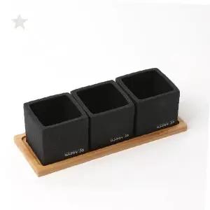 사각 화분 세트 원목 트레이 포함 다육식물 허브 재배 실내 베란다 창가 인테리어
