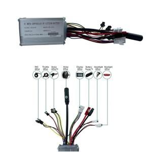 Ebike 더블 라이트 와이어 포함 JN 컨트롤러  SM 플러그 6 Mosfet  전기 자전거 250W 전동  시리즈 부품  3