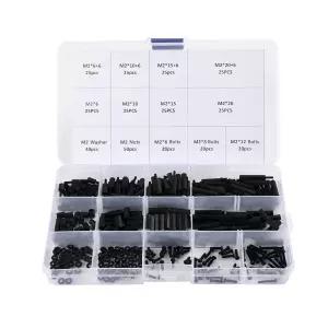 350Pcs M2 남성 나일론 육각 스페이서 고정 나사 너트 다양한 종류 키트 PCB 회로 기판 마더보드