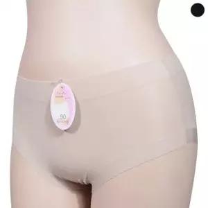 혜명마트 (폭스)(소프트누드/삼각PT)무봉제 힙라인 누디 소프트 미디팬티-2가지색상 무봉제속옷 블랙팬티