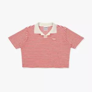 디아도라 테리 카라 반팔 티셔츠 RED PATTERN D5222LTS73RDP