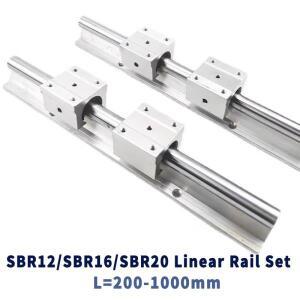 선형 가이드 레일 300 400 500 600 700 800 1000mm  지지대 베어 블록 4개 SBR12 12 20UU