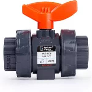 하이실 카플란 1/2인치 PVC 트루 유니온 볼 밸브 풀 포트 ASTM F1970 EPDM O링 및 리버서블 시트 200 PSI