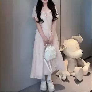 헐크 원피스 치마 여자 롱 여름 끈 브이넥 쉬폰 파우더리슬림핏 슬림 반팔 KKE2