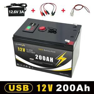 12V 200Ah 리튬 LiFePO4 딥 사이클 배터리  오프그리드 응용  태양광  어군탐지기 검출기 파인더  조명  파