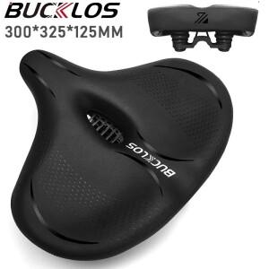 BUCKLOS 와이드 두꺼운 자전거 안장 300x325MM 충격 흡수  메모리폼 방수 미끄럼 방지 로드 및 산악