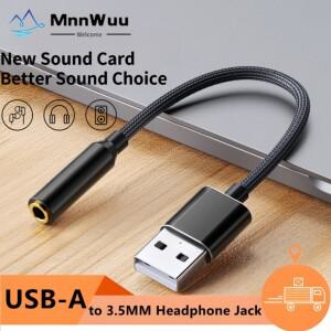 USB to 3.5mm 오디오 잭 어댑터 외장 사운드 카드 컨버터 (헤드셋  PC  노트북  데스크탑  플스호환  스위
