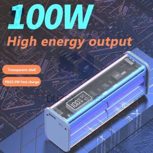 DIY 모바일 전원 쉘 18650 배터리 충전기 케이스 PD 22.5W 메카 투명 보조베터리 상자 고속 LED 디스플레이