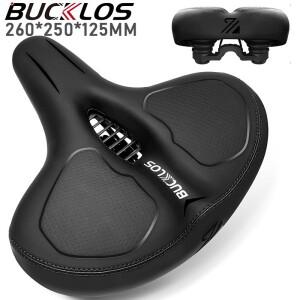 BUCKLOS 두꺼운 자전거 안장 인체공학적 산악 충격 흡수 확장형 로드 바이크 시트 쿠션 260x250mm MTB