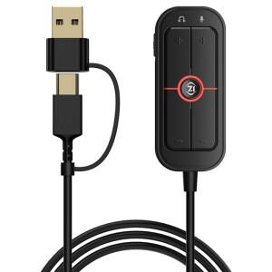 HFES 사운드 카드 GS10 모바일 게임용 외부 7.1 채널 Typec 3.5mm 헤드폰 오디오 변환기